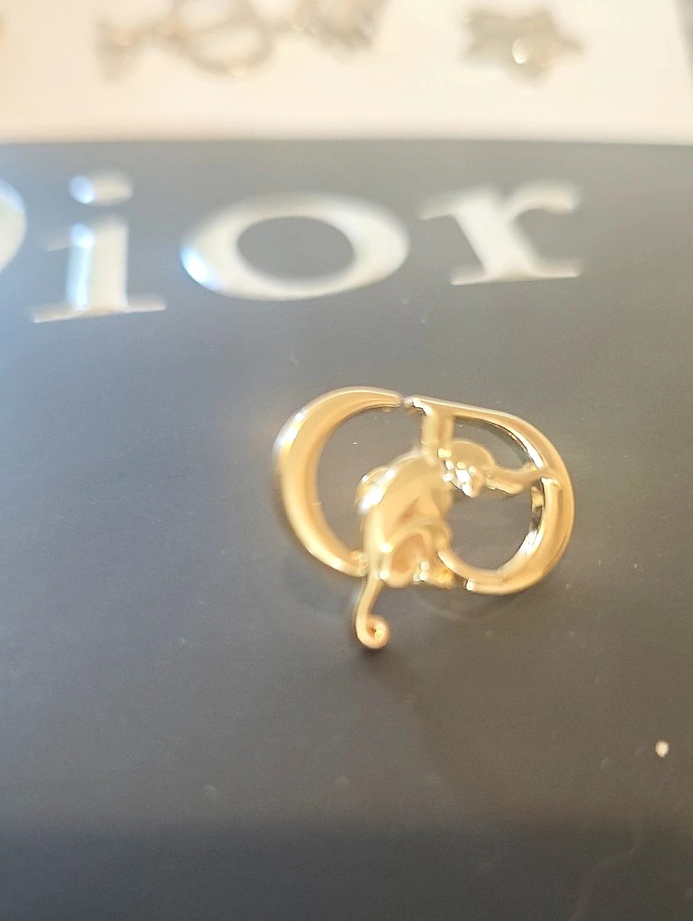 Dior Gold-Tone C.D. monkey Pin/)Brooch - Picture 2 of 6
